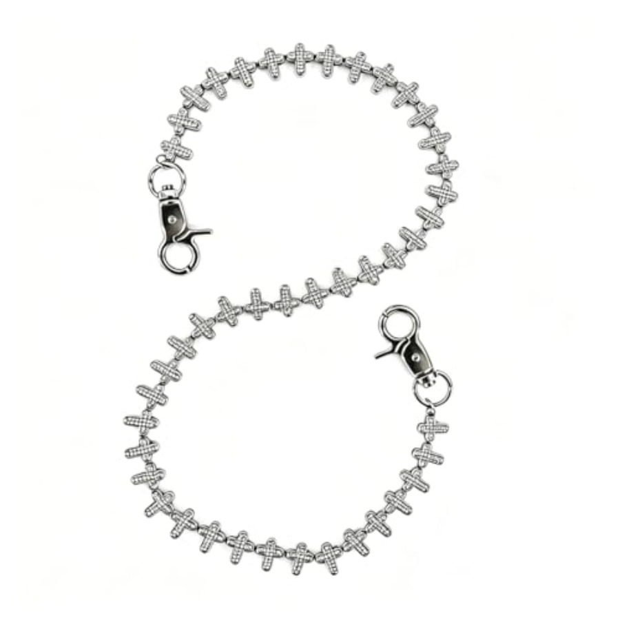 Men Accessories In Silver - Cross Pants Chain Jeans keychain Long