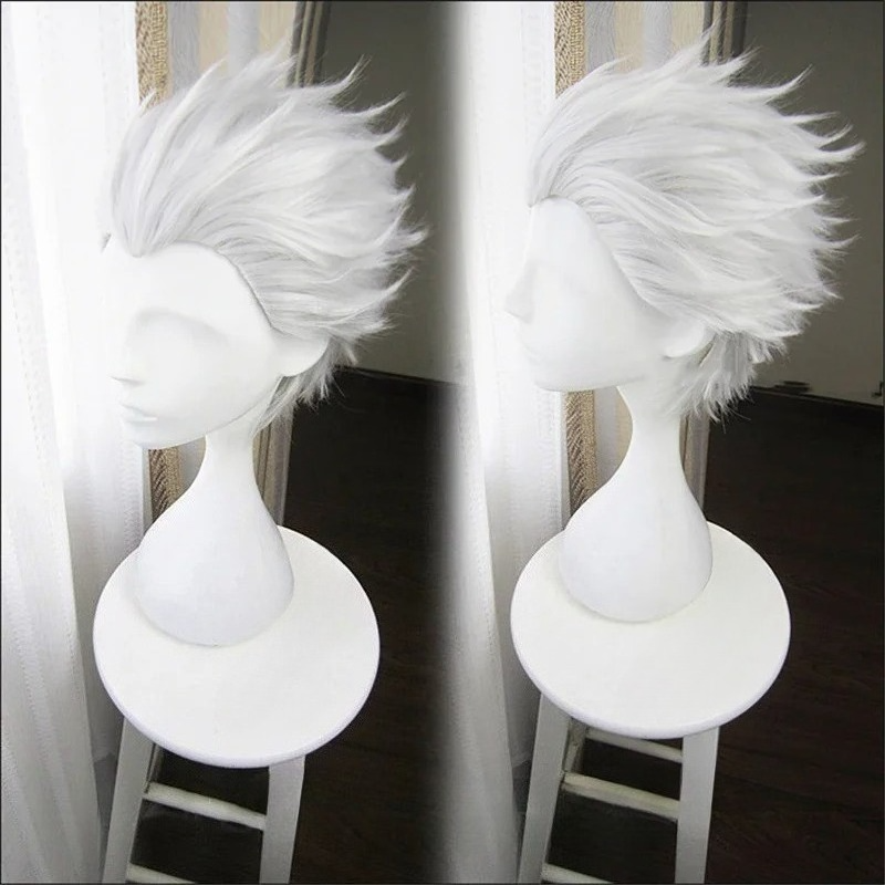 Men Accessories In Silver - Short Silver Grey Slicked-back Hair Vergil