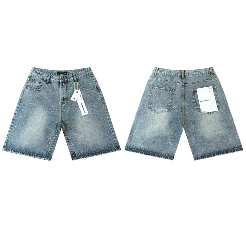 Men'S Accessories For Jeans - Street Full Shinning Diamond Shorts Black