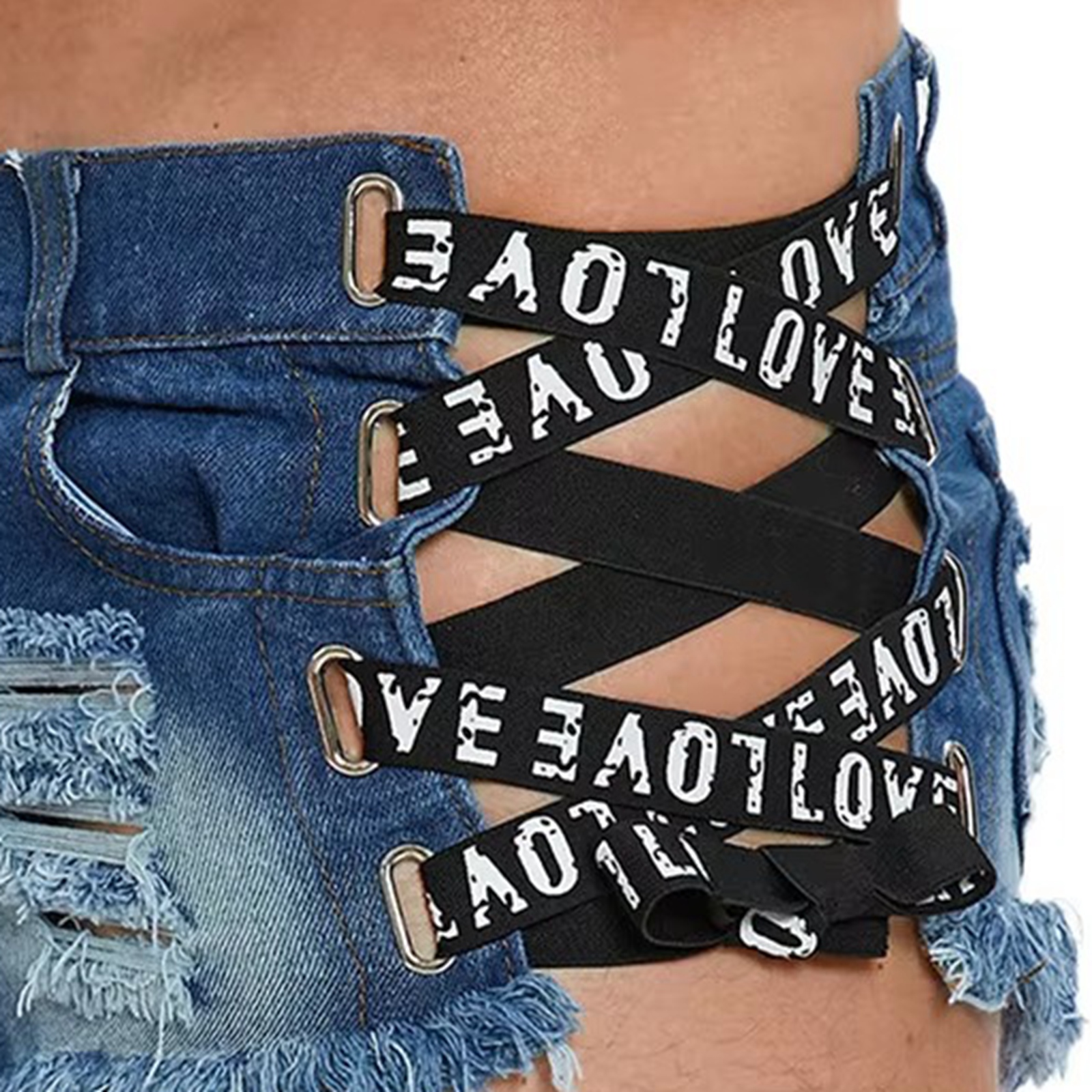 Men'S Accessories For Jeans - Mens Distressed Ripped Mini Denim Shorts