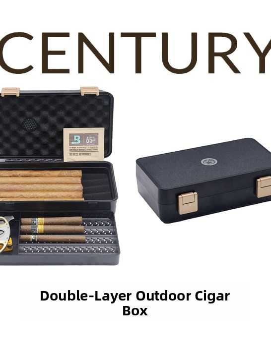 Cigar Cutter Set - Portable Waterproof Cigar Box Humidity Meter