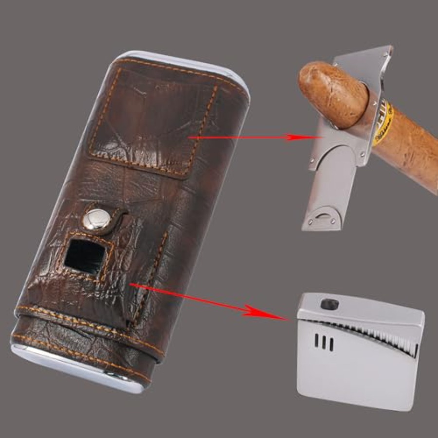 Luxury 3 Holder Classy Black B - Cigar Cutter Set ulasan dan harga