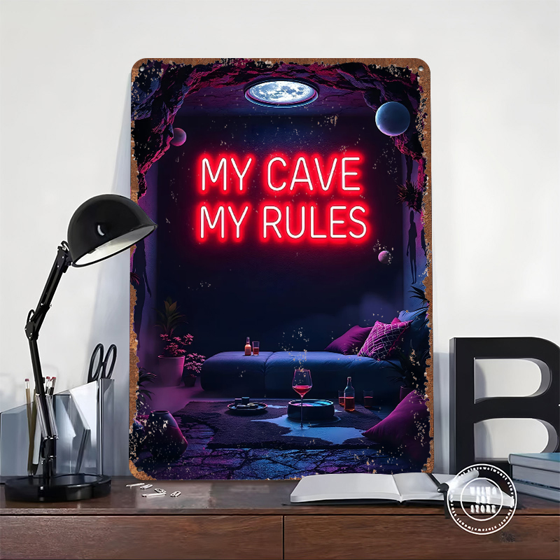 My Cave My Rules Neon Sign Met - Men Accessories Rule ulasan dan harga