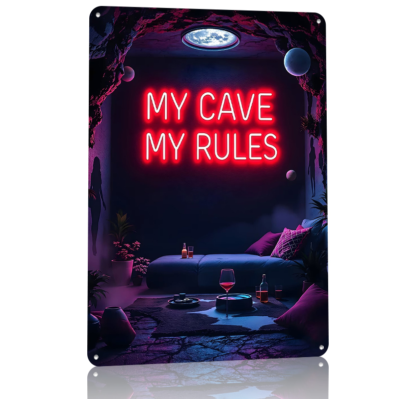 My Cave My Rules Neon Sign Met - Men Accessories Rule ulasan dan harga