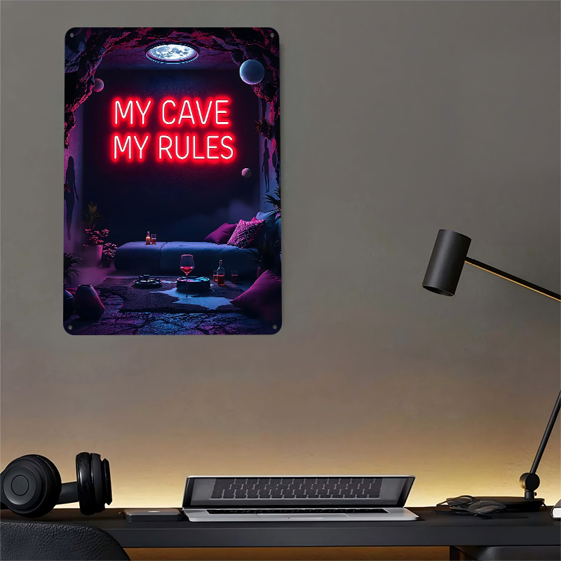 My Cave My Rules Neon Sign Met - Men Accessories Rule ulasan dan harga