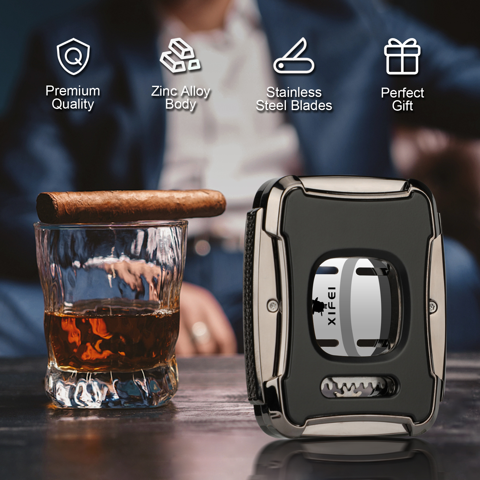 XIFEI Cigar Cutter Guillotine  - Cigar Cutter Set ulasan dan harga