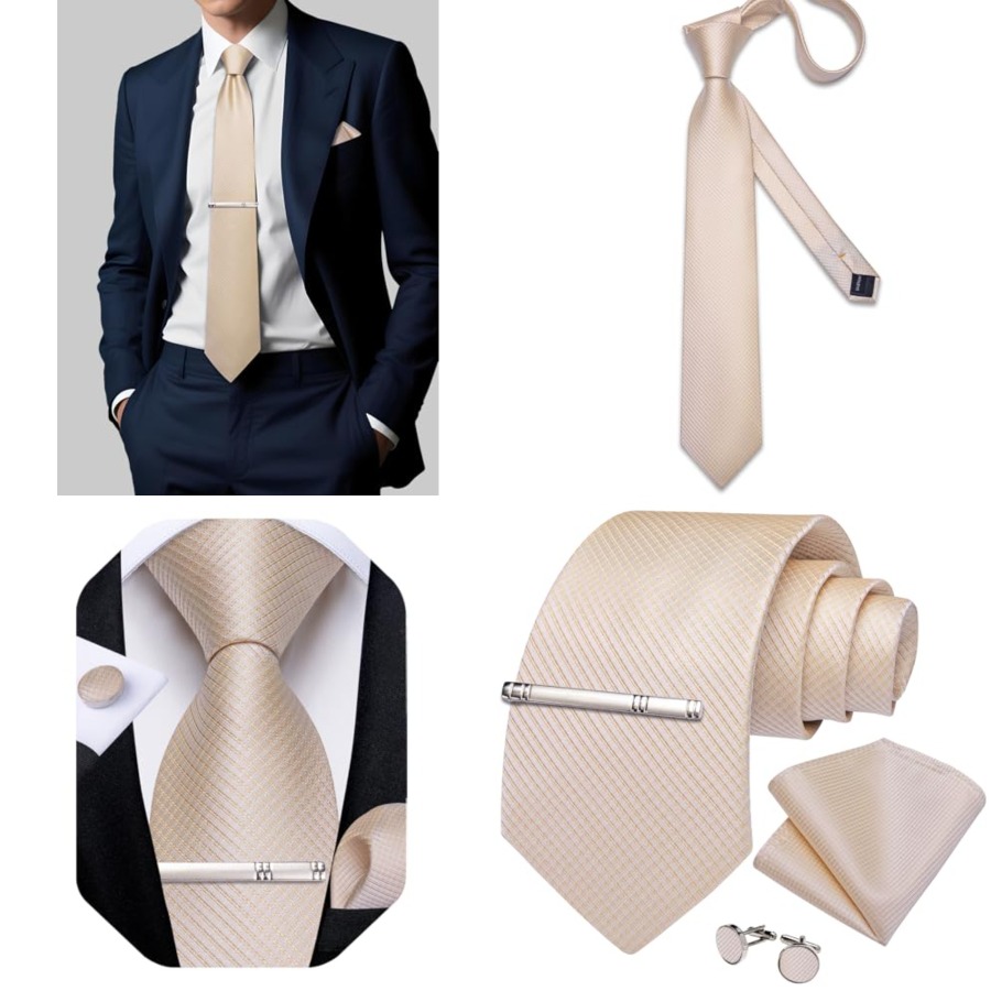 Plaid Ties for Men Silk Checke - Cufflink Box Set ulasan dan harga