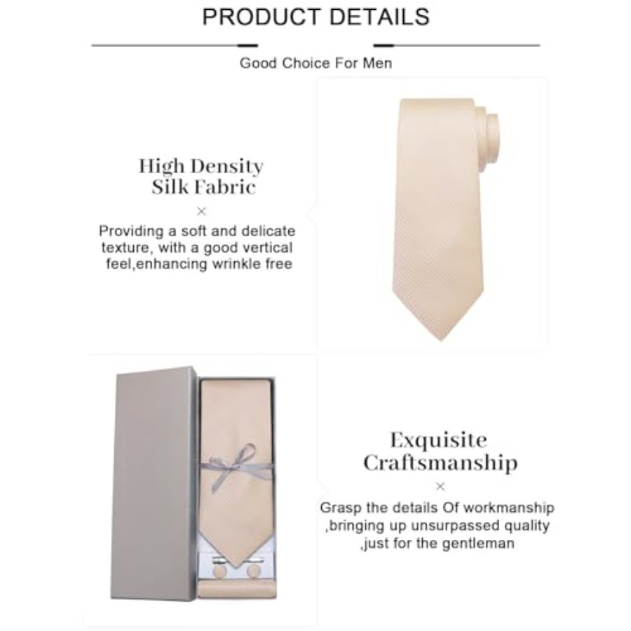 Plaid Ties for Men Silk Checke - Cufflink Box Set ulasan dan harga