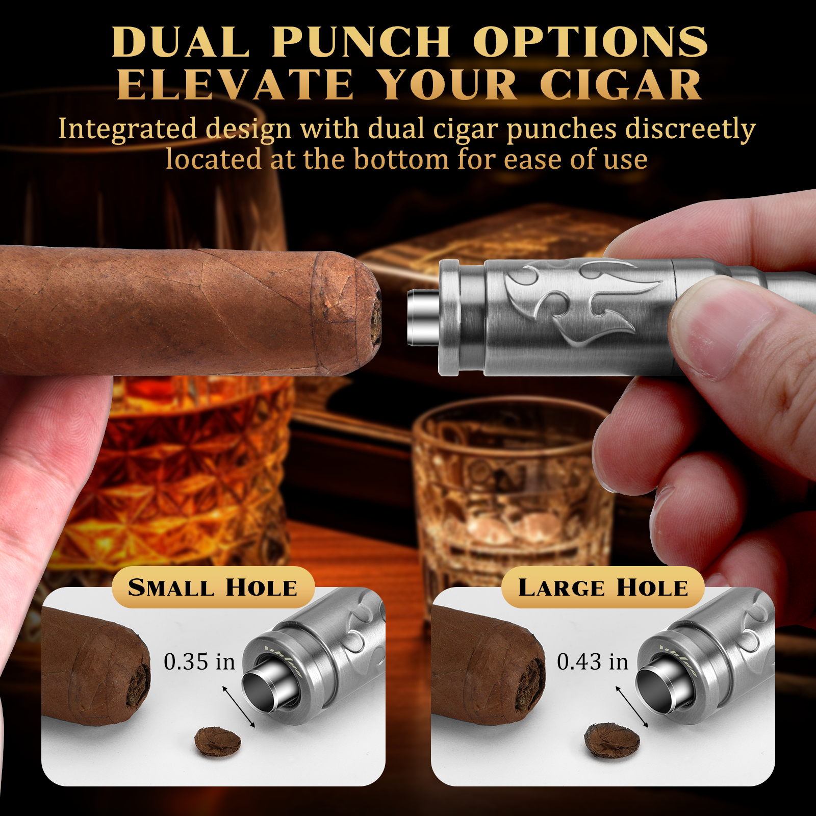 Cigar Punch Cutter Cigar Punch - Cigar Cutter Set ulasan dan harga