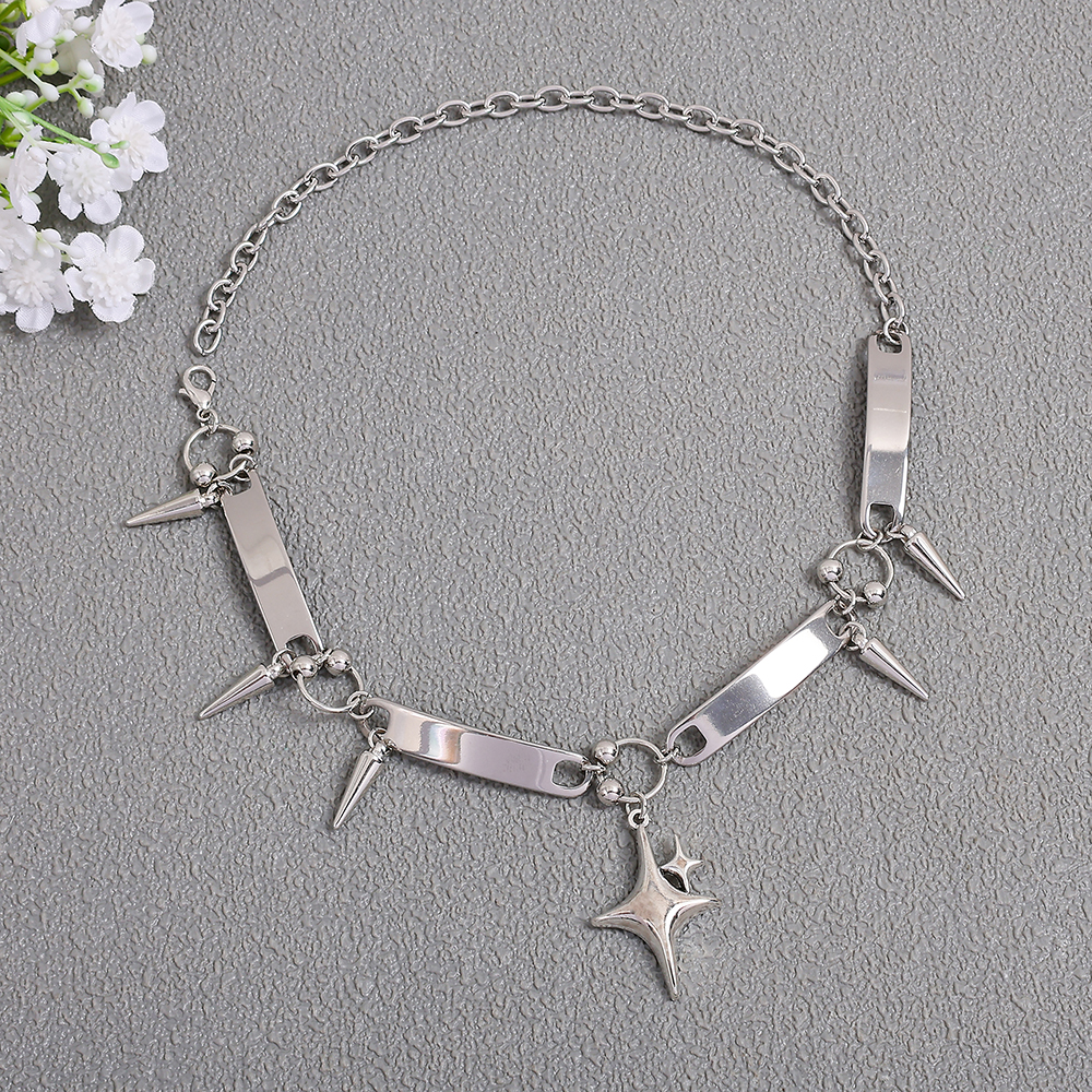 Punk Style Silver Spiked Star  - Men Accessories In Silver ulasan dan harga