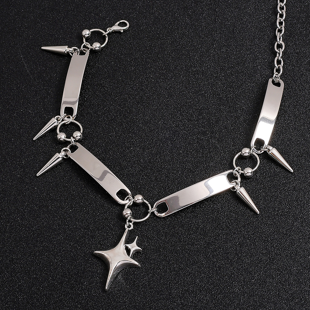 Punk Style Silver Spiked Star  - Men Accessories In Silver ulasan dan harga