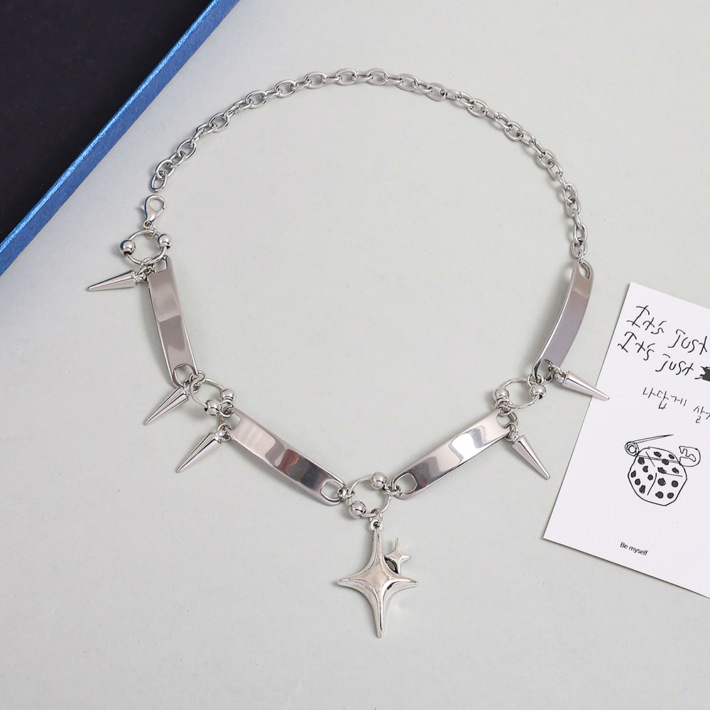 Punk Style Silver Spiked Star  - Men Accessories In Silver ulasan dan harga