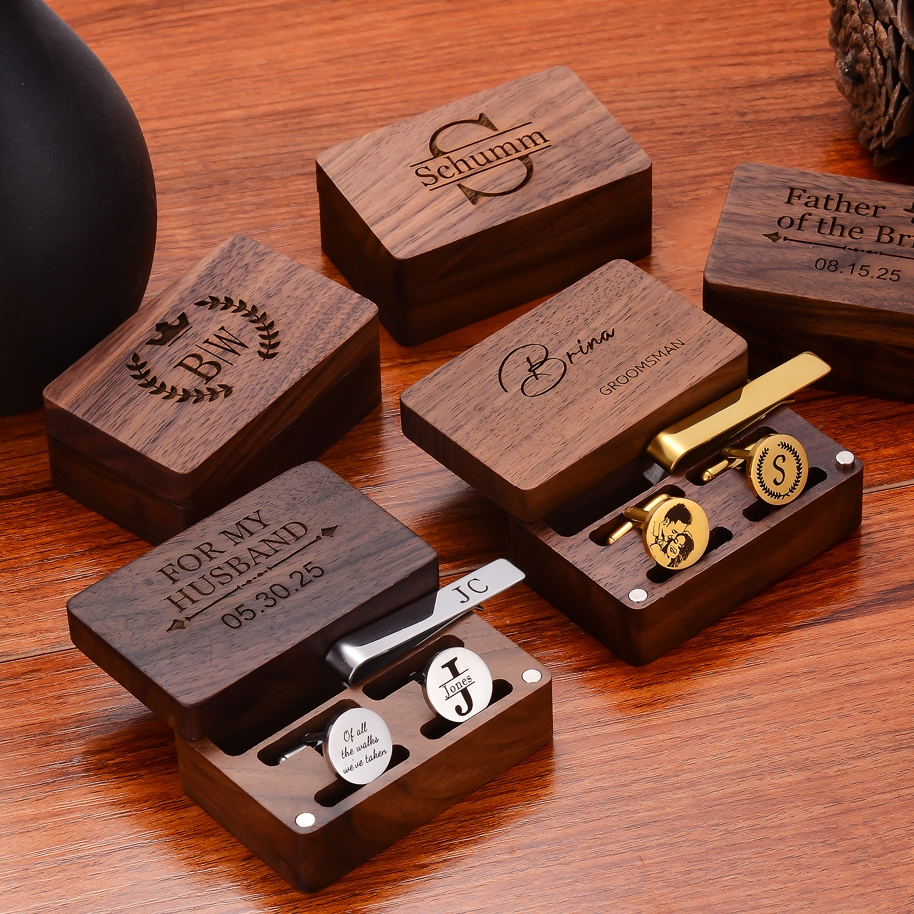 Custom Metal Cufflinks Tie Cli - Cufflink Box Set ulasan dan harga
