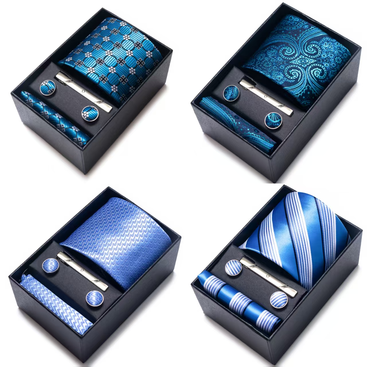Bright Color Paisley Men's Tie - Cufflink Box Set ulasan dan harga