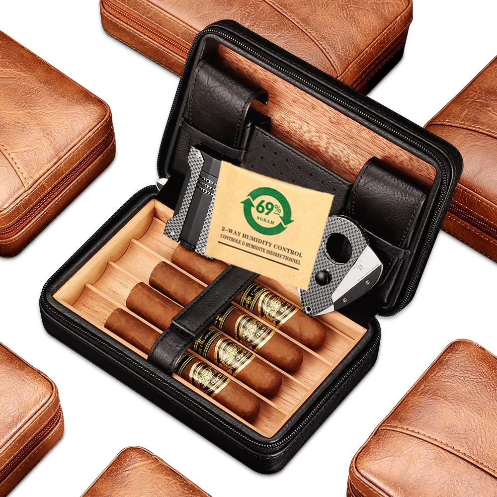 GALINER Leather Cigar Humidor  - Cigar Cutter Set ulasan dan harga