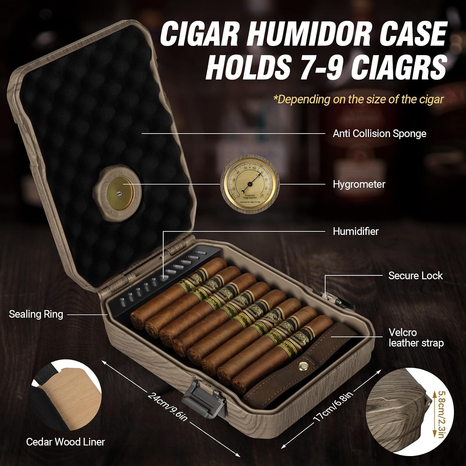 Travel Cigar Humidor Case - Ce - Cigar Cutter Set ulasan dan harga