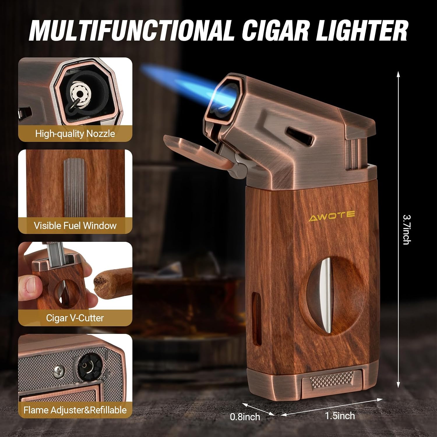 Travel Cigar Humidor Case - Ce - Cigar Cutter Set ulasan dan harga