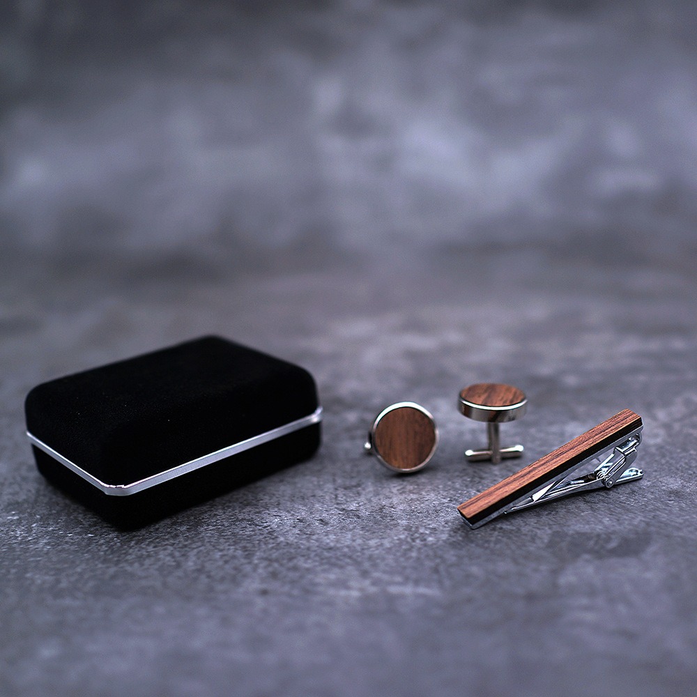 Stripe Brass Wooden Tie Clip A - Men'S Accessories Types ulasan dan harga