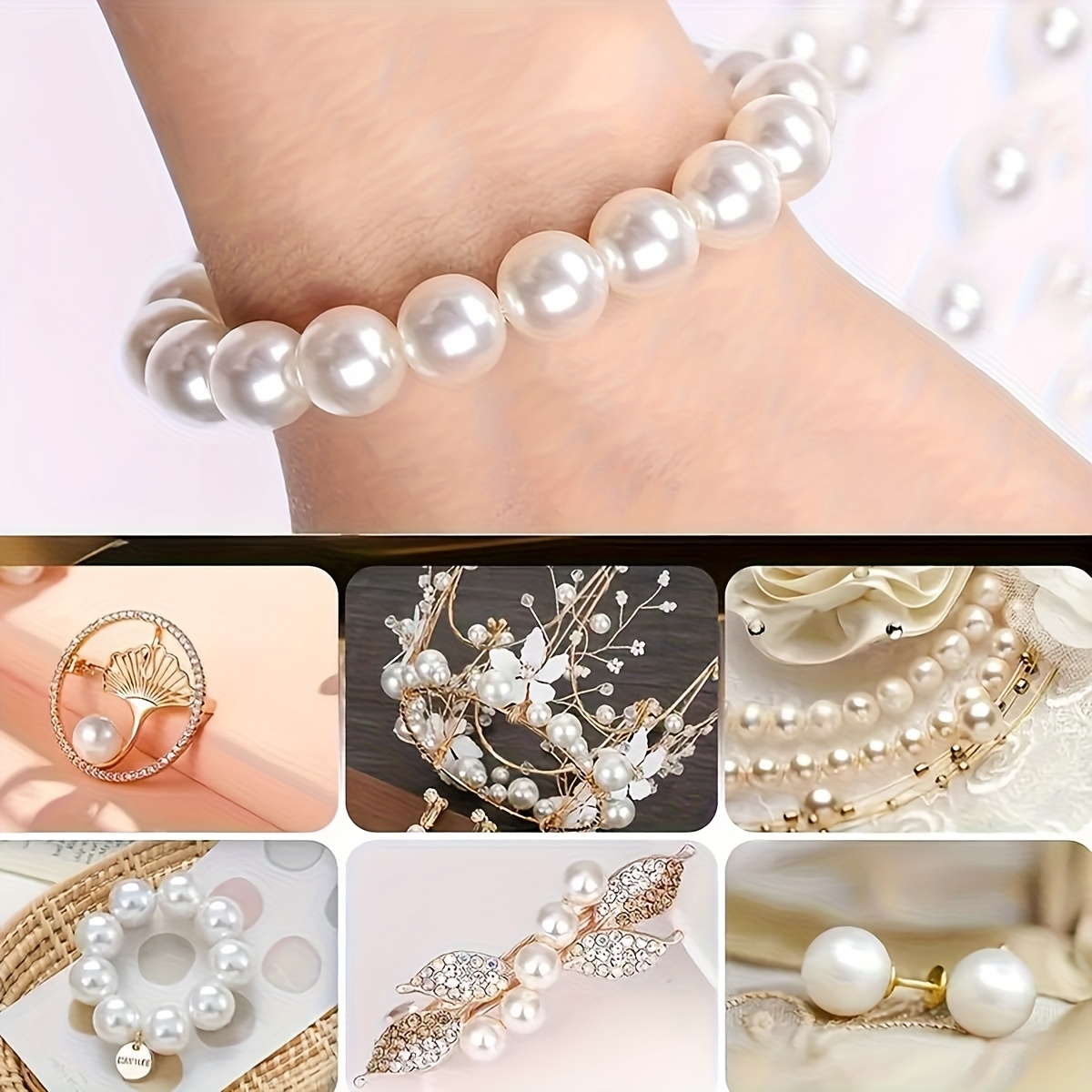 1388pcs 4/6/8/10mm  Black, whi - Bracelet Beaded Men ulasan dan harga