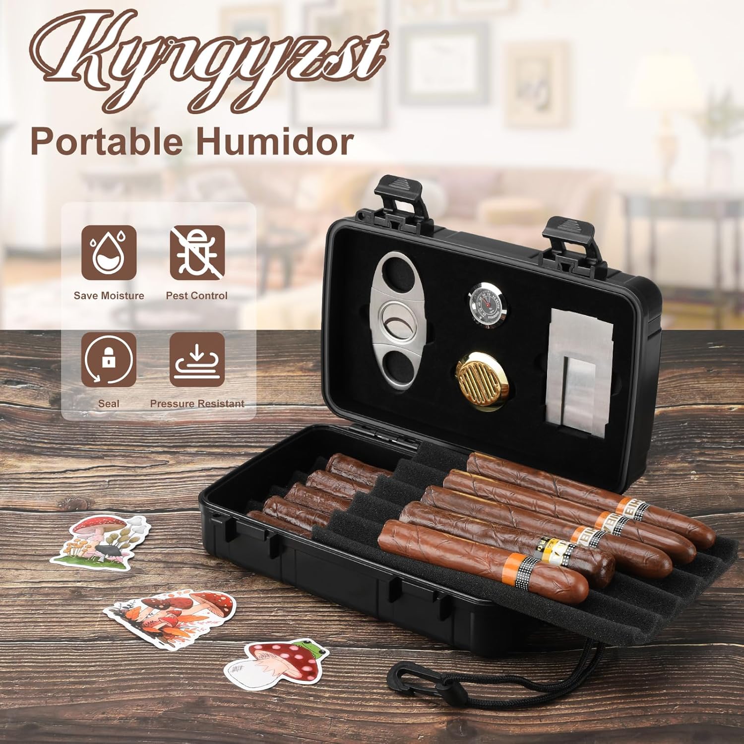 Portable Cigar Humidor Holds 1 - Cigar Cutter Set ulasan dan harga