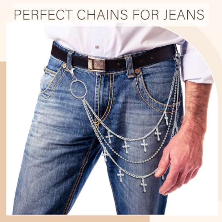 6 Pcs Jeans Chain Belt Waist P - Men'S Accessories For Jeans ulasan dan harga
