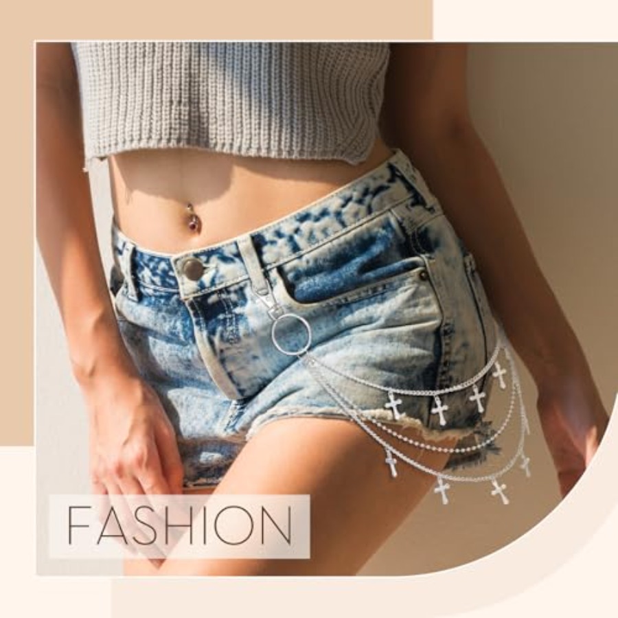 6 Pcs Jeans Chain Belt Waist P - Men'S Accessories For Jeans ulasan dan harga