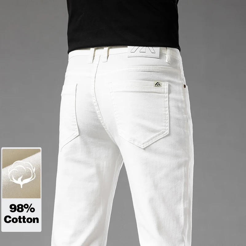 White Summer Men's Slim Jeans  - Men'S Accessories For Jeans ulasan dan harga