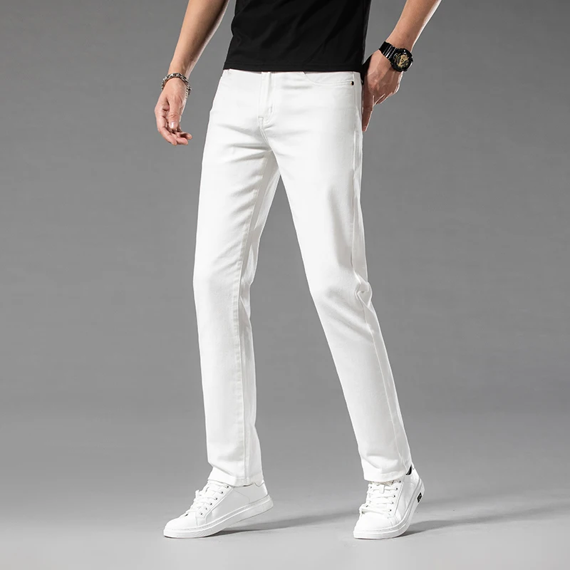 White Summer Men's Slim Jeans  - Men'S Accessories For Jeans ulasan dan harga