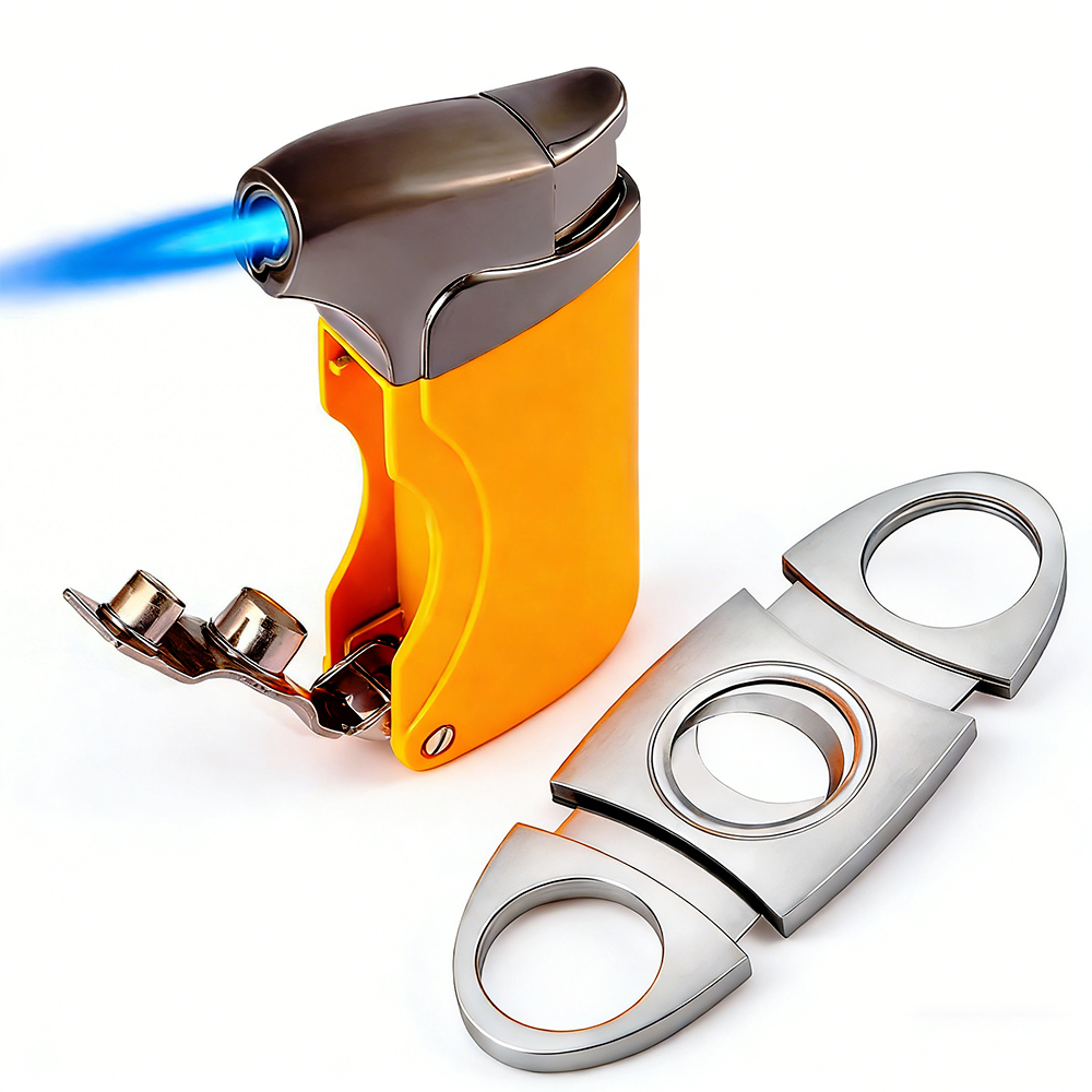 Luxury Cigar Lighter Torch Win - Cigar Cutter Set ulasan dan harga
