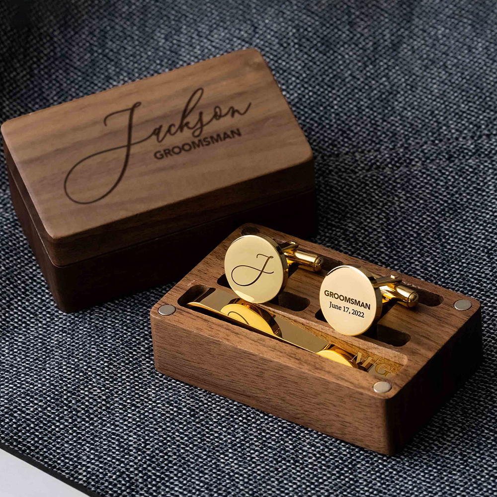 Custom Metal Cufflinks Tie Cli - Cufflink Box Set ulasan dan harga