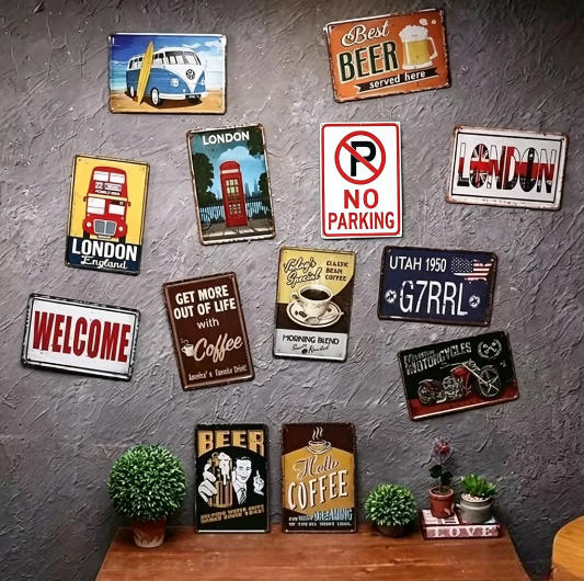 1pc Vintage Metal Tin Sign  Re - Men Accessories Rule ulasan dan harga